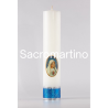 O-14 —Świeca ołtarzowa mała biała Maria Niepokalane Serce  naklejka, 60mm-30cm-1